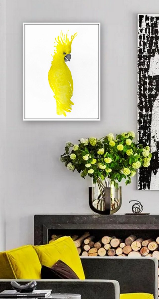 Impressionistic Botanical Drawing By Nadia Moniatis, 16 X 20", Parrot, Original Artwork