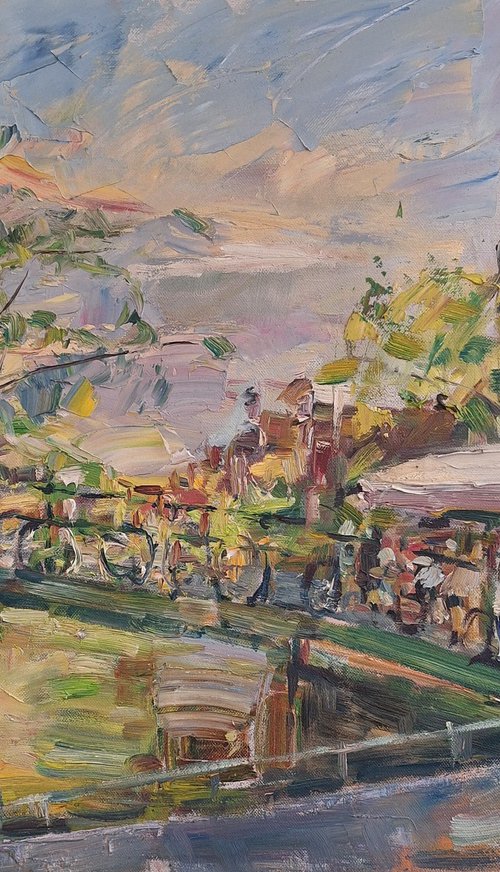 Caffe on the canal.Amsterdam by Anna Pavlova