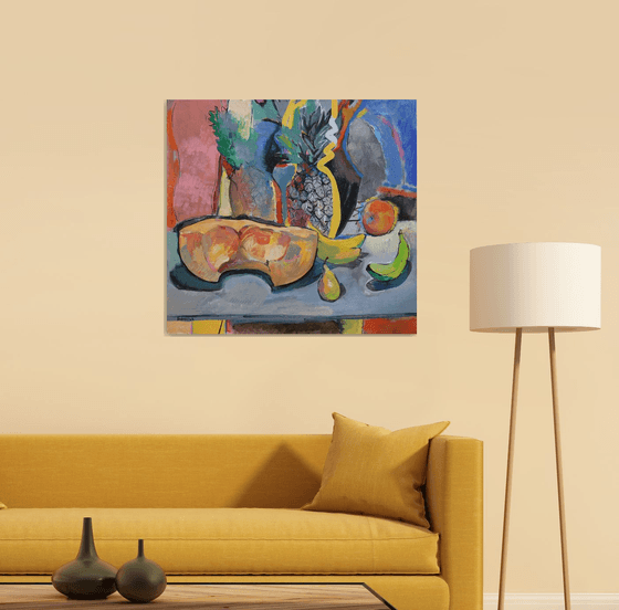 Still Life with Pumpkin and Pineapple