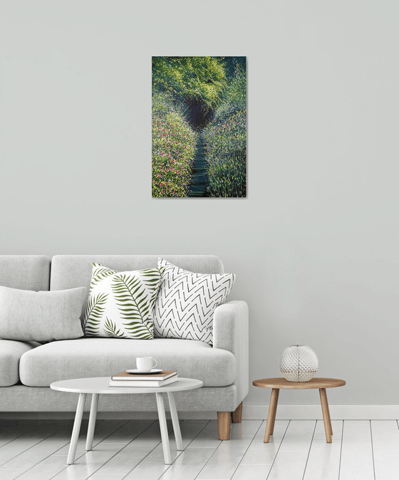 Forest Path With Wild Flowers