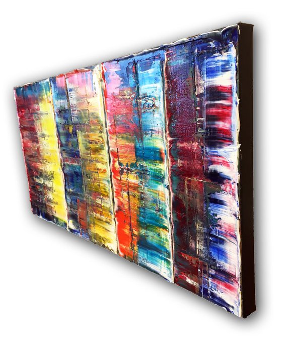 "Color Fortress" - Free Shipping to USA - Original PMS Abstract Oil Painting On Canvas