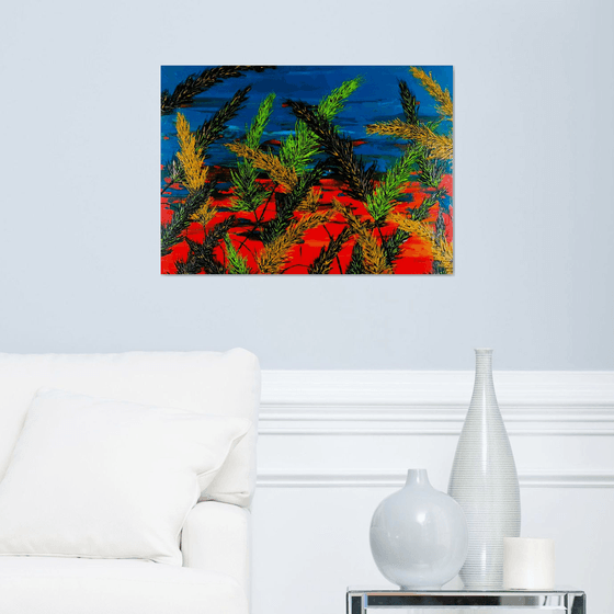 Grass And Turquoise Sky