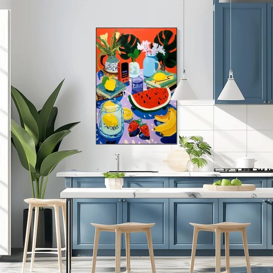 Modern Still Life with Fruit