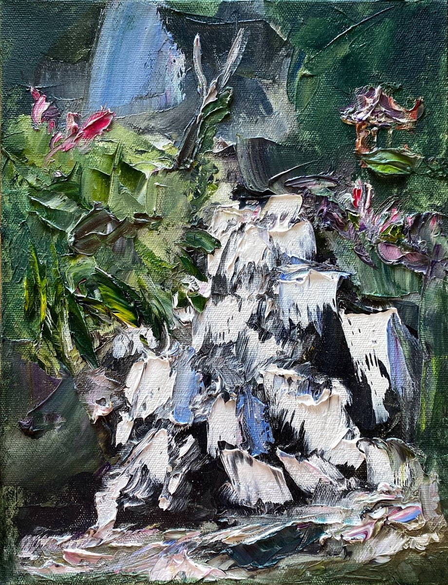 Uma Anyar Cascade Study By Mily Art, 12 X 16, Artwork For Sale On Artfinder