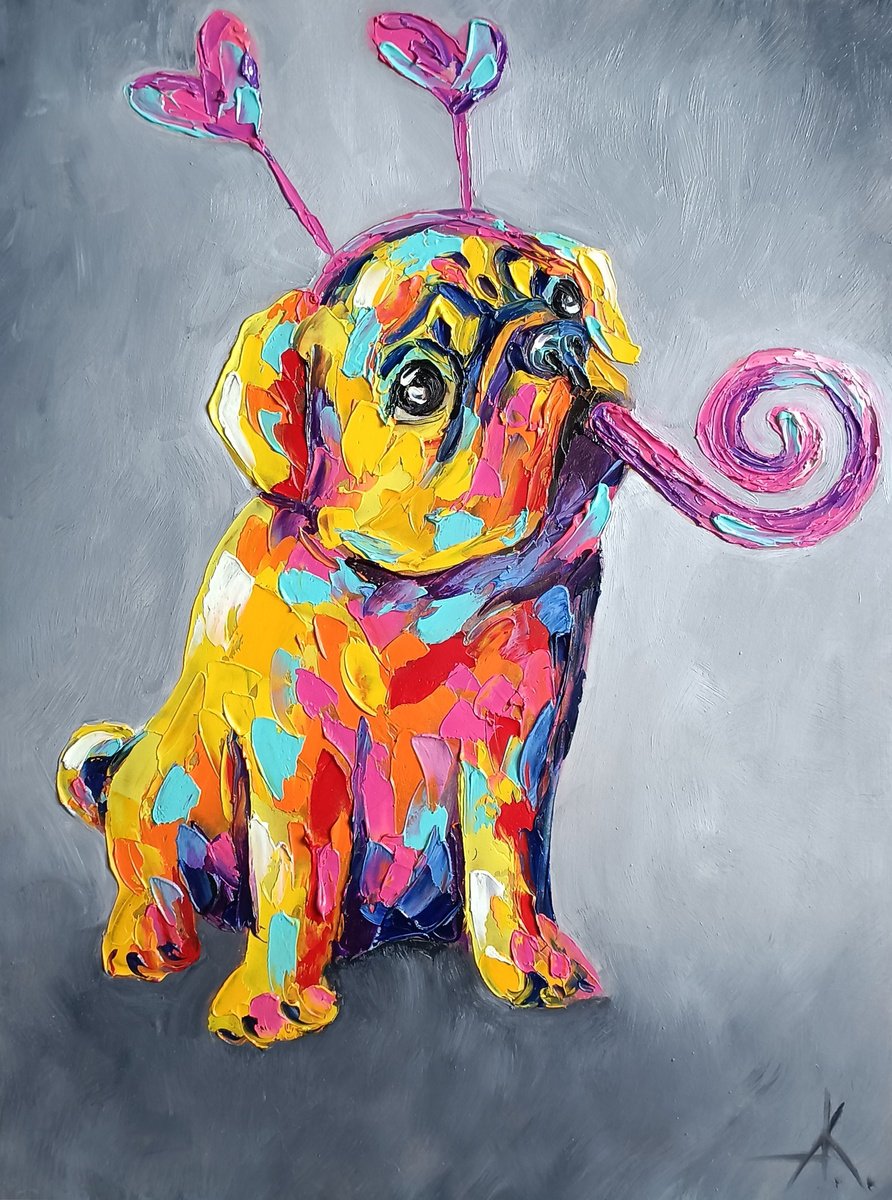 Impressionistic Animal Oil Painting By Anastasia Kozorez, 12 X 16, Partier, Original Artwork