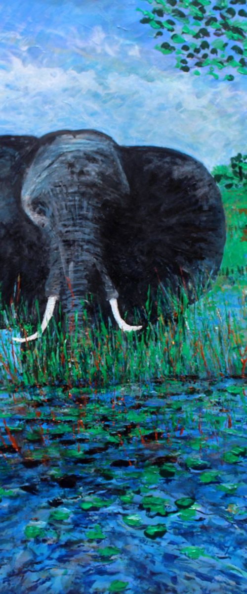 Okavango Delta I ( Large 40" x40" - 102cm x 102cm) by Paul J Best