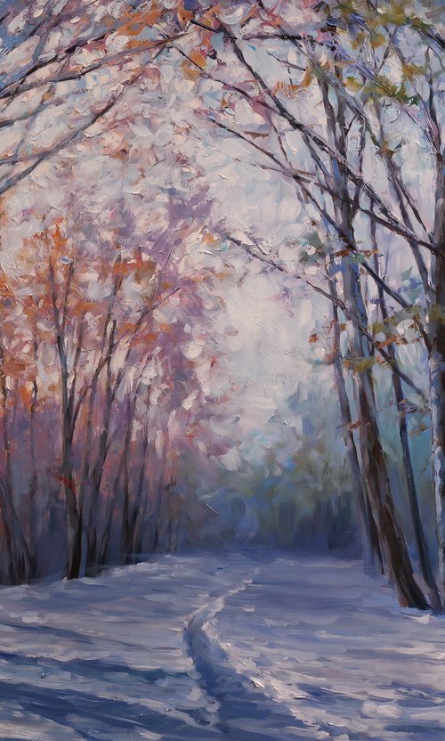"Dawn in the Winter Forest" by Gennady Vylusk