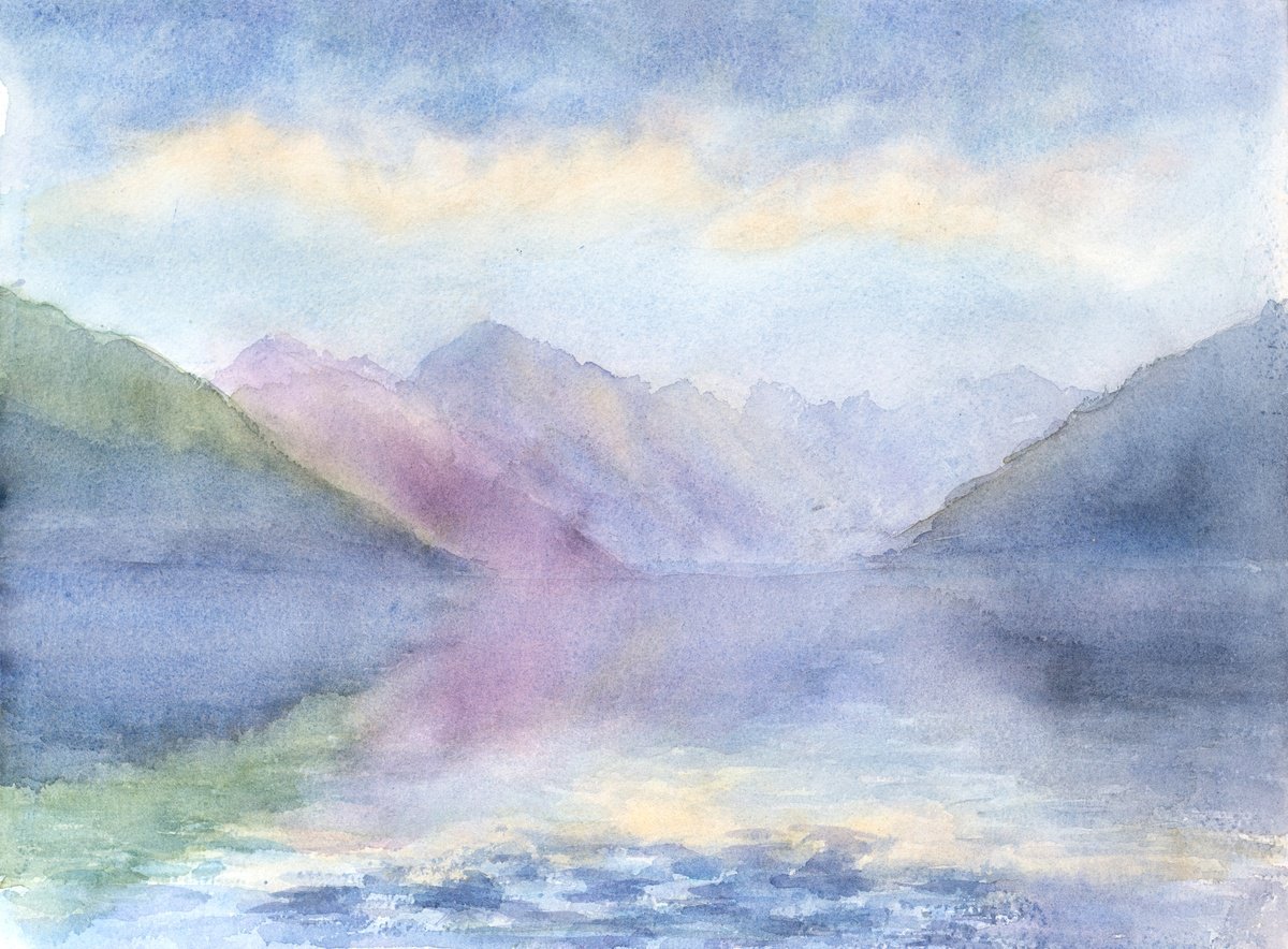 Impressionistic Landscape Watercolour By Oleksandra Skrypchenko, 15 X 11", A Bay In The Adriatic Sea, Original Artwork