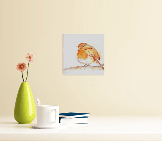 Singing Robin - Watercolour Painting