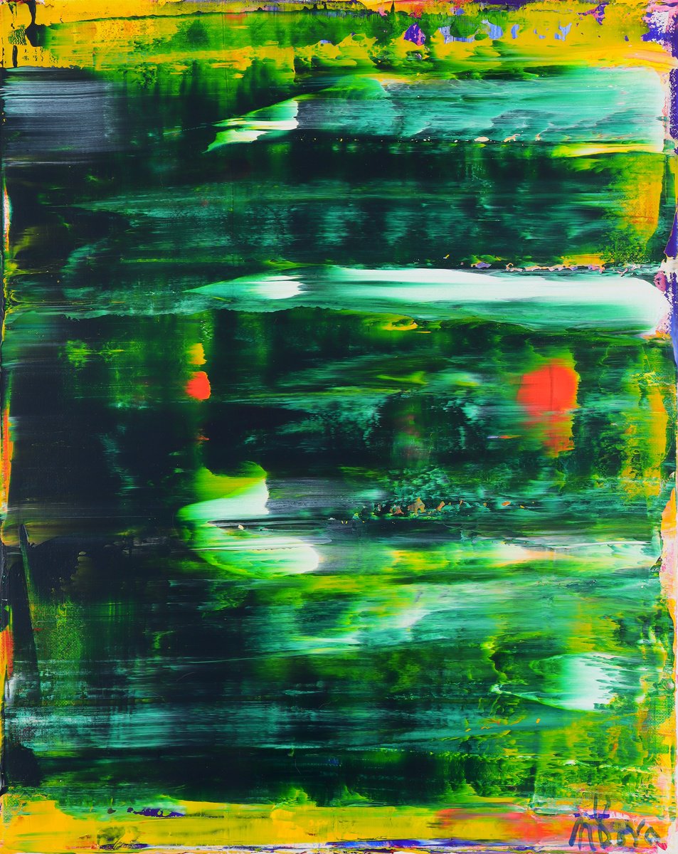 Abstract Acrylic Painting By Nestor Toro, 16 X 20", Getting Lost Together, Original Artwork