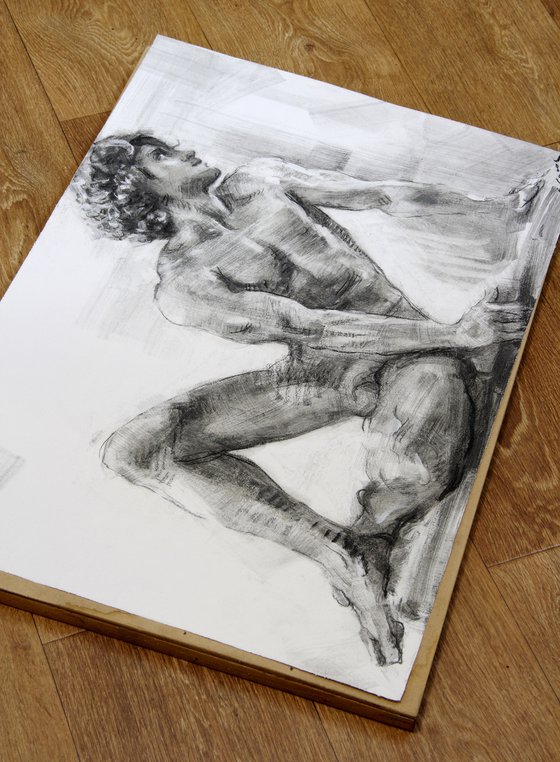 Charcoal drawing on paper "Nude"