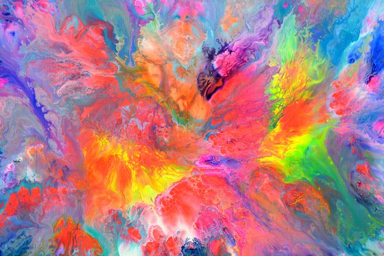 Cosmic Love - 100x70 cm - XL Large Abstract Painting