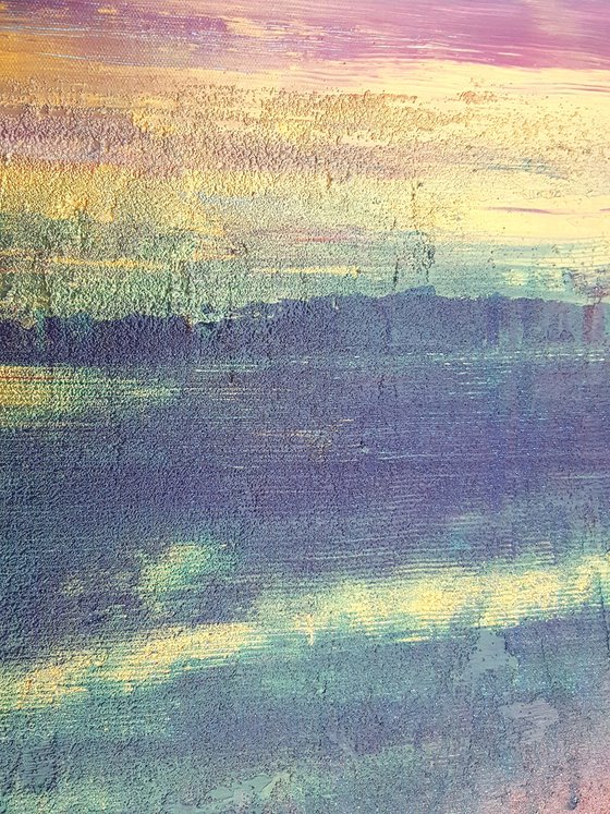 Peaceful evening - textured abstract landscape