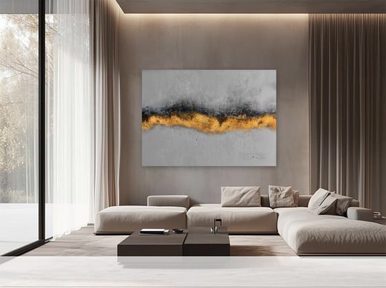 Gold Gray Abstract