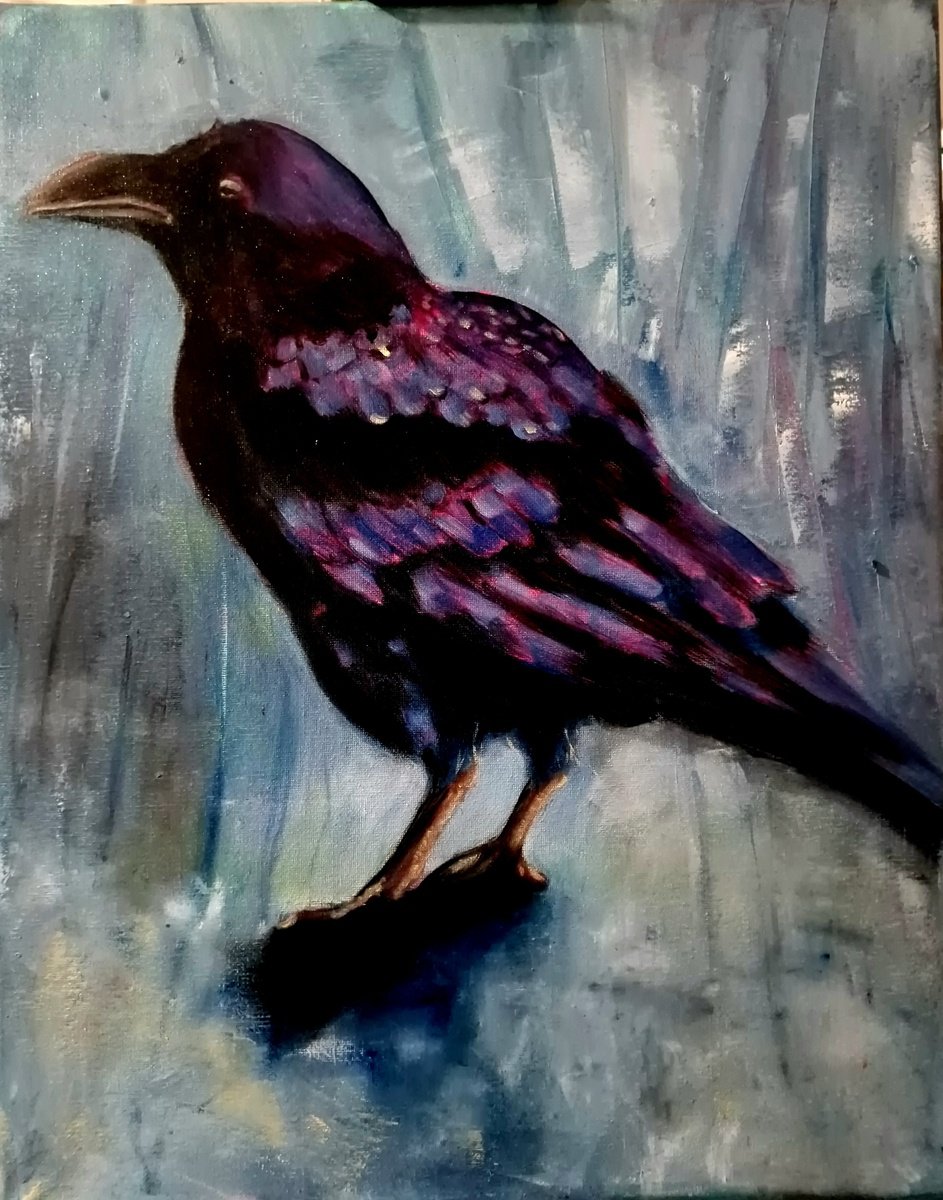 Impressionistic Animal Oil Painting By Leezee Lee ( Georgiana L. Nicolae), 16 X 20", The Birds Don