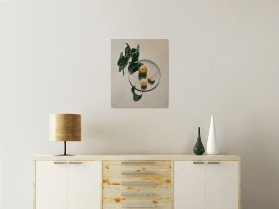 "Still life with an apple. "  still life summer liGHt original painting  GIFT (2021)