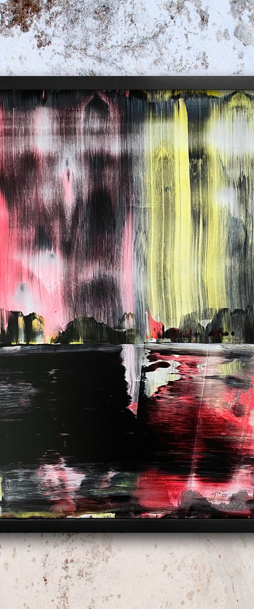 "Trauma Rama" - Original PMS Abstract Acrylic Painting On Plexiglass, Framed - 26" x 26" by Preston M. Smith (PMS)