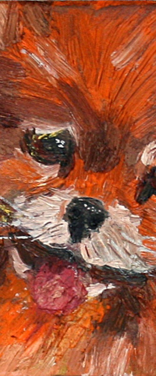 Dog 08.24 /4x4"  / FROM MY A SERIES OF MINI WORKS DOGS/ ORIGINAL PAINTING by Salana Art