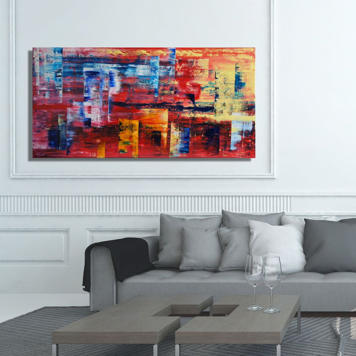 Fire And Ice (140 x 70 cm) (56 x 28 inches) oil XXL by Ansgar Dressler