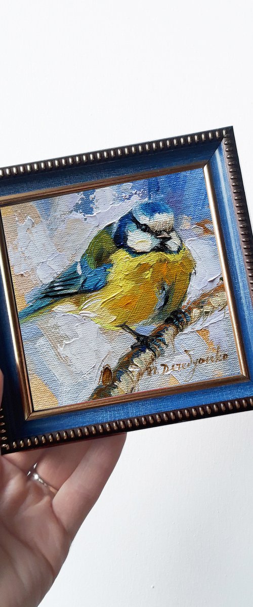 Blue yellow bird by Nataly Derevyanko