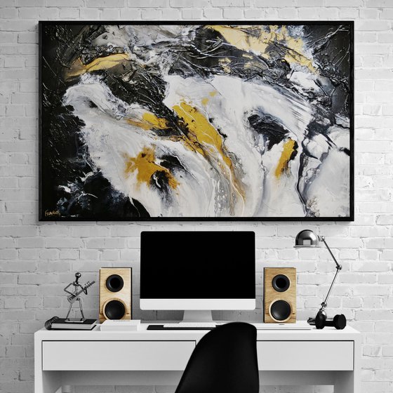 Imperial Bullion 160cm x 100cm Textured Abstract Art