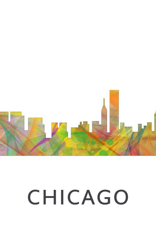 Chicago Illinois Skyline WB1 by Marlene Watson