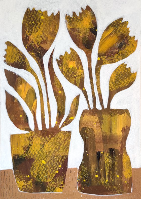 Yellow Tulips in Vases