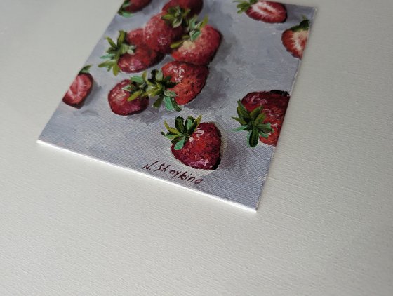 Strawberries painting frame