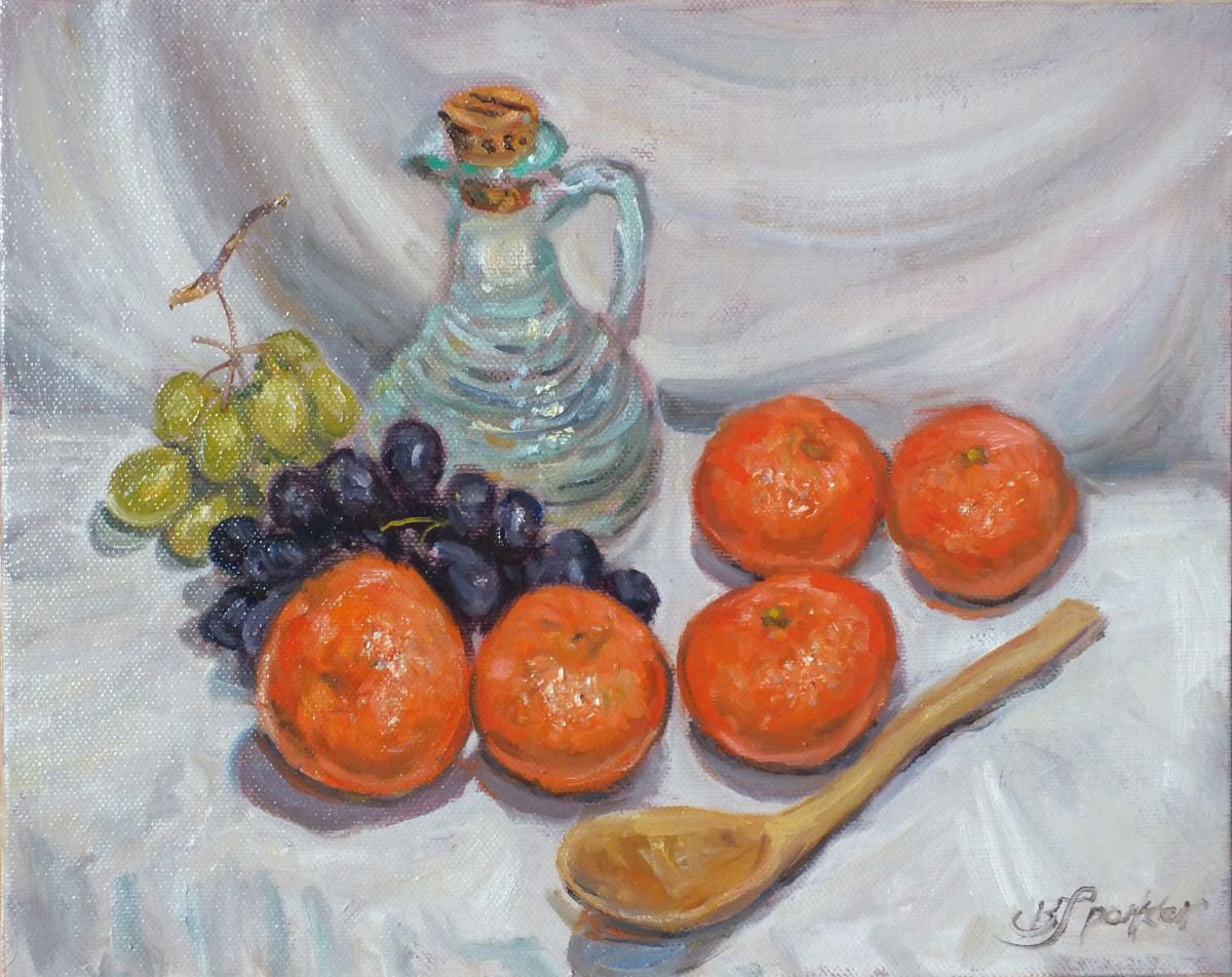 Still Life - Jug and Spoon Oil painting by Brett Parker | Artfinder