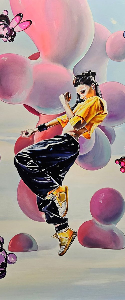 Tiktok Girl Dancing - Right part of diptych by Igor Konovalov