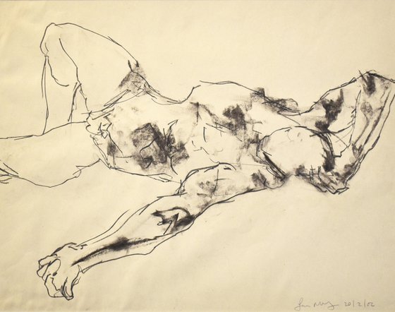 Study of a male Nude - Life Drawing No 463