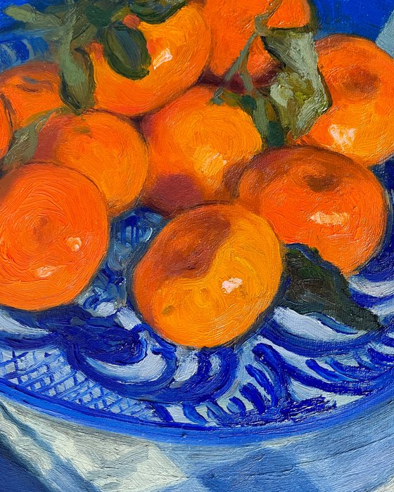 Tangerines on a plate