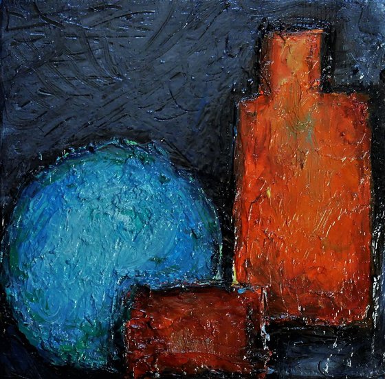 Little Oil painting " Still Life " 10 x 10 cm