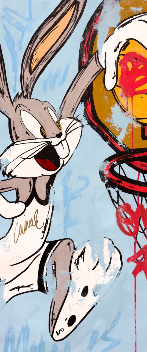 Bugs Bunny on fire - Basquet Ball - First Collectors Series by Carlos Pun Art