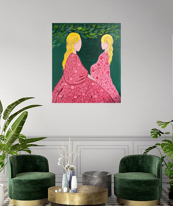 Mother Daughter Original Painting