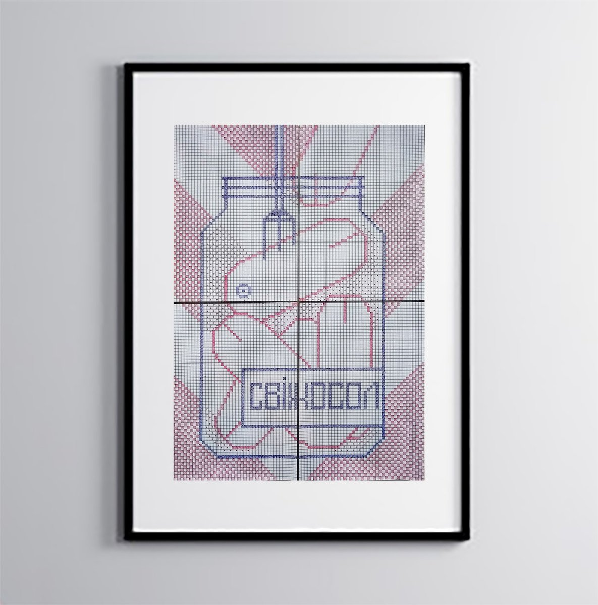 Geometric Still Life Drawing By Marya, 17 X 24", "It", Original Artwork