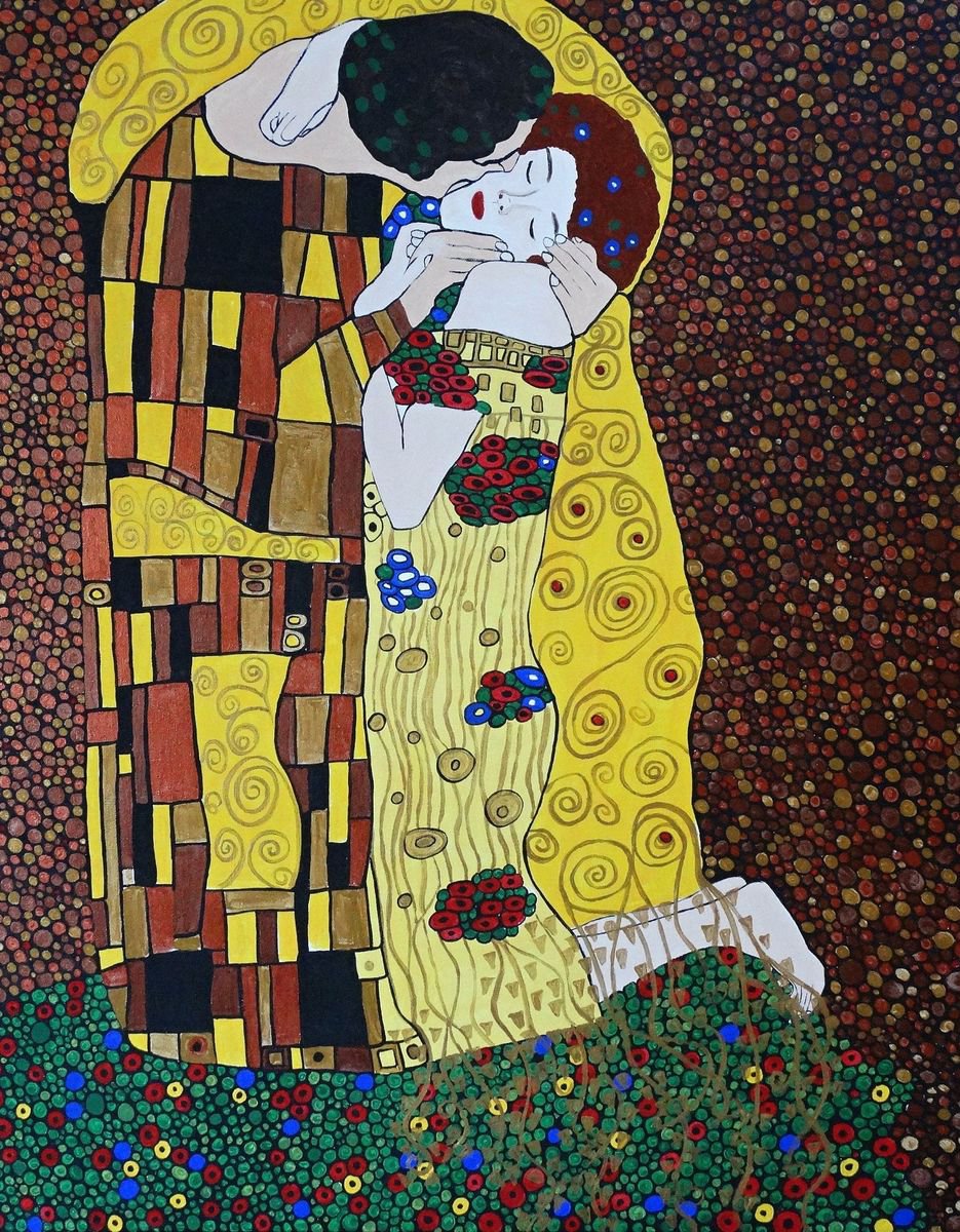 The Kiss, ode to Klimt by Rachel Olynuk