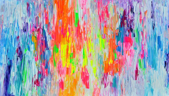 55x31.5'' Large Ready to Hang Abstract Painting - XXXL Huge Colourful Modern Abstract Big Painting, Large Colorful Painting - Ready to Hang, Hotel and Restaurant Wall Decoration, A Gypsy Dream