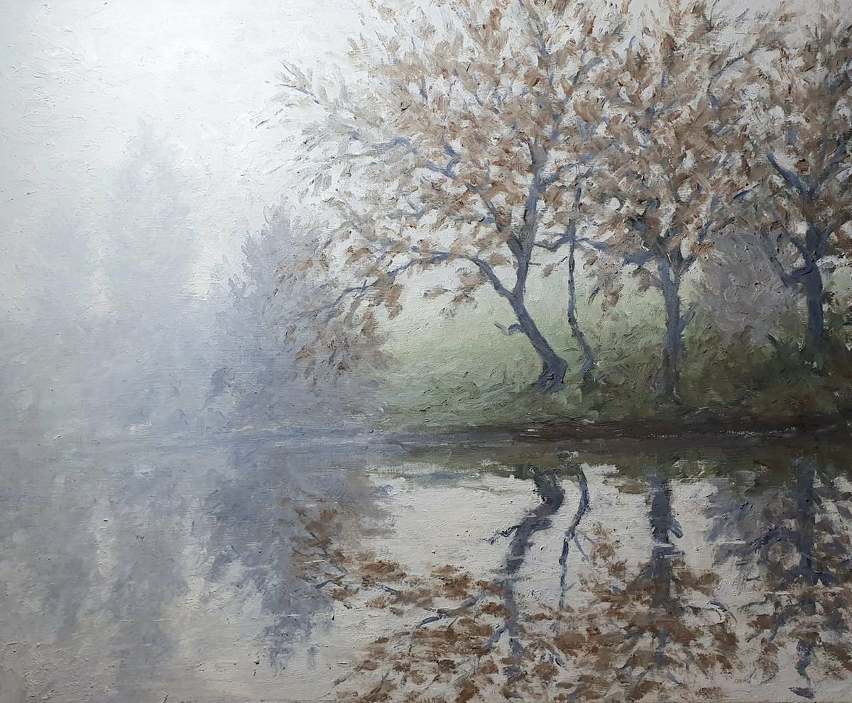 Oil Painting , Mist On The River Ii By Colin Ross Jack, 24 X 20, Artwork For Sale On Artfinder