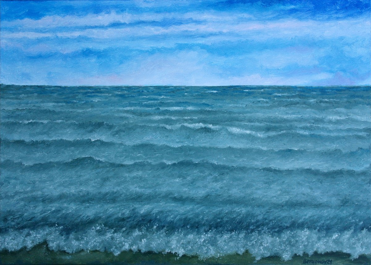 Seascape, Sea Stories - Cold Steel Sea. By Juri Semjonov, 28 X 20, Artwork For Sale On Artfinder
