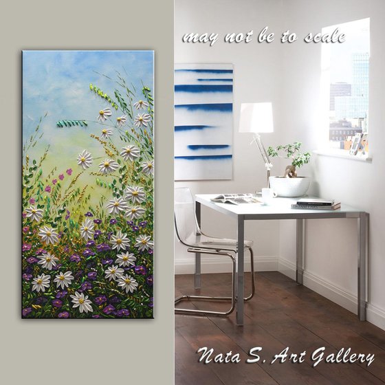 Wildflower Painting "Special Moment" 30"x 15"