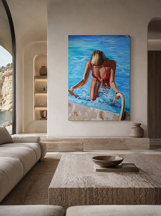 " SUMMER POOL TIME in BLUE "