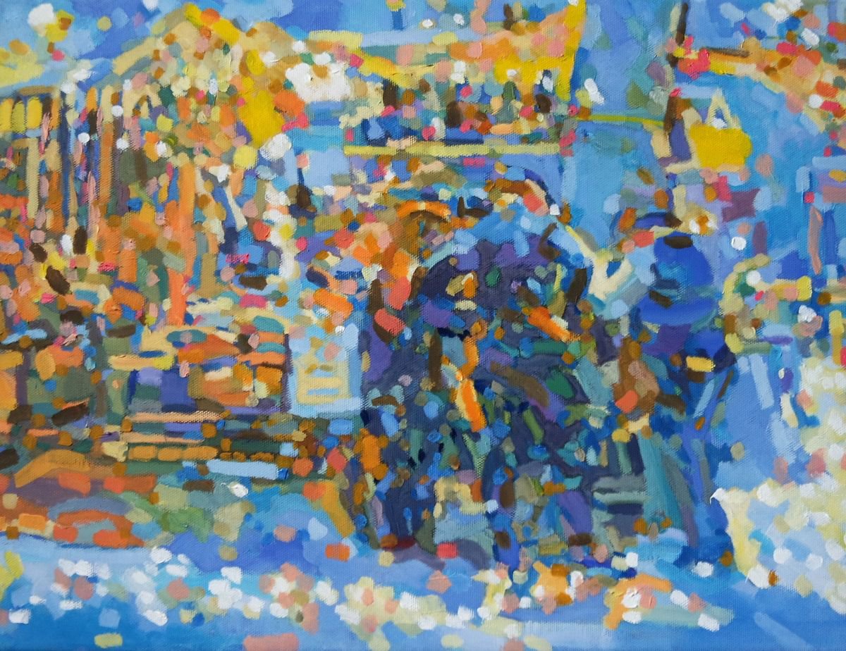 Market, Gozo, oil painting by Paul Edmondson