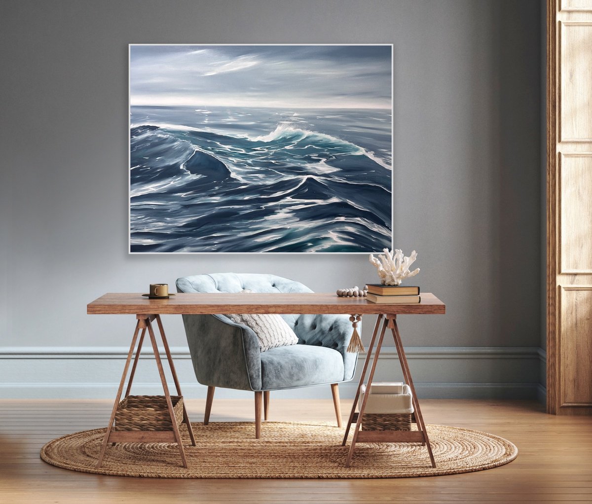 Surrealistic Landscape Acrylic Painting By Alanah Jarvis, 60 X 48, Unshaken, Original Artwork