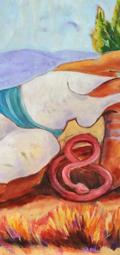Sitting With a Snake by Lorie Schackmann