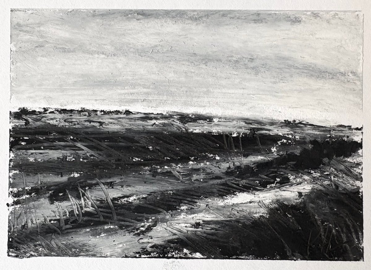 Expressive Drawing , Moorland Study 4 By Steve Potts, 6 X 4, Artwork For Sale On Artfinder