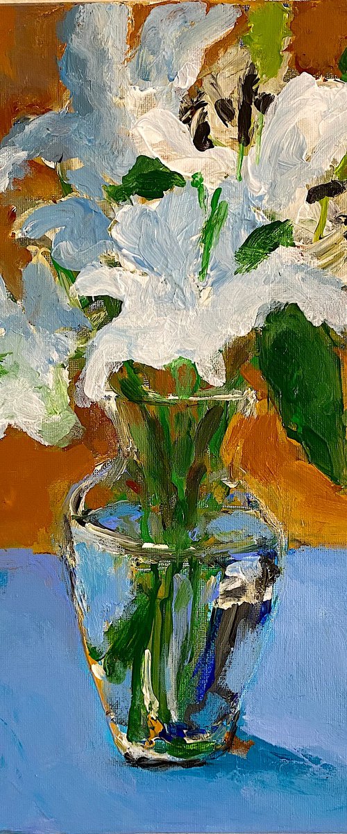 Flowers in Small Vase by Mutlu Ertac