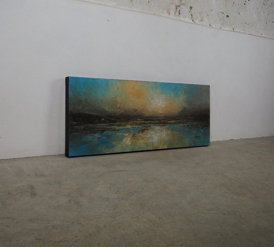 Hopeful Shore  (Panoramic Seascape, 100x40cm)