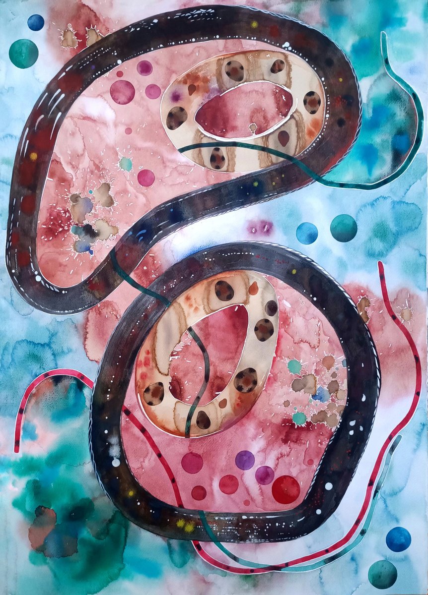 Organic Watercolour , Cicli Imperfetti By Ilaria Finetti, 28 X 39, Artwork For Sale On Artfinder