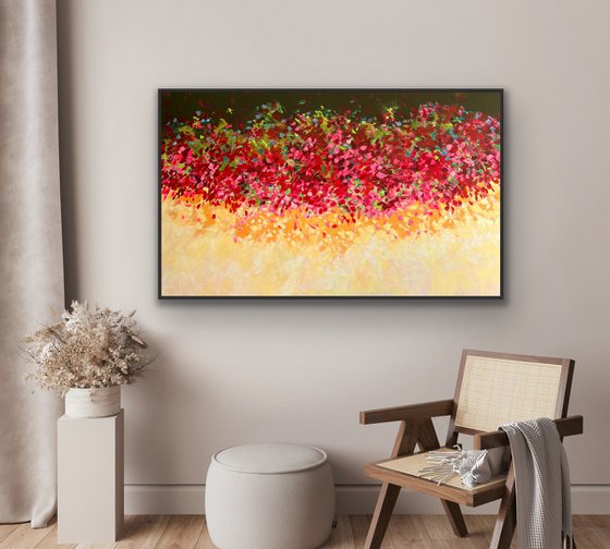 Love Delights! Pink and Yellow abstract! Bougainvillea art